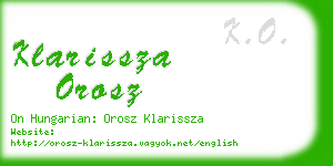 klarissza orosz business card